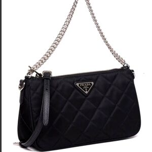Prada Bandoliera Black Quilted Crossbody Bag
